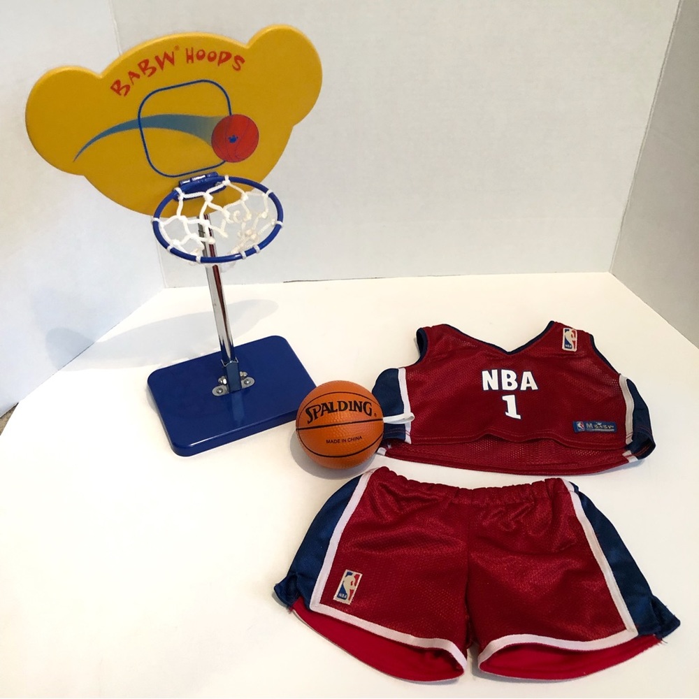 Build A Bear BABW Basketball Hoop Uniform Spalding Ball Goal Net